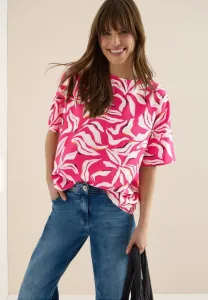 Блузка kurzarm с принтом и кнопфеном Cecil, Beetroot Pink