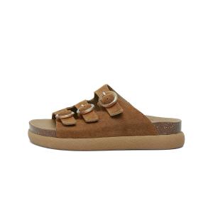 PT'SON Женские шлепанцы на полиуретановой подошве устойчивые к истиранию Mocha-Suede, цвет Mocha-Suede