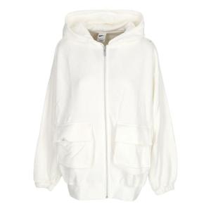 Куртка (WMNS) Nike Sportswear Oversized Full-Zip French Terry Hoodie Asia Sizing 'Sail Light Orewood Brown', бежевый