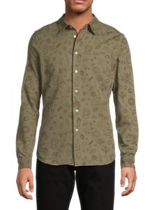 Рубашка из хлопка с принтом, приталенная Paul Smith, зеленый