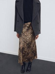 Пиджак Leopard Print Satin с леопардовым принтом Mango, Brown