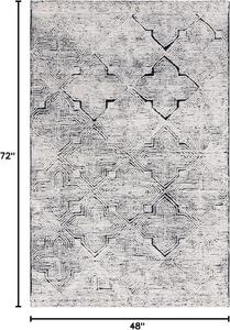 Ковер SAFAVIEH, 122 x 183 см, Metro Collection, Black & Ivory, ручной работы, геометрический узор, шерсть, идеально для помещений с высокой проходимостью: прихожая, гостиная, спальня (MET480Z)