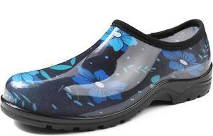 Водонепроницаемые садовые туфли DKSUKO для женщин, туфли без шнуровки, короткие ботинки до щиколотки для работы и садовые сабо с комфортной стелькой, синий