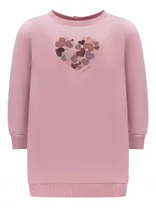 Платье с мотивом в виде сердечек Monnalisa, розовый