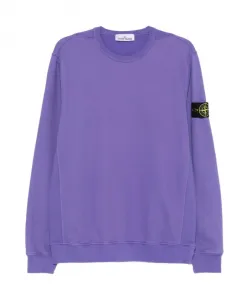 Фиолетовый свитер с круглым вырезом из органического хлопка Stone Island, фиолетовый