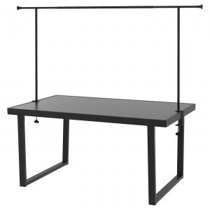Стол с декоративным стержнем VÄRMANSÖ/HELGEÖ IKEA, 161 см, цвет outdoor dark grey/black