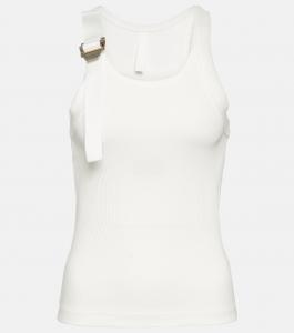 Майка с защитными слайдерами из смесового хлопка Dion Lee, белый