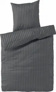 Постельное белье из дамаска 155x220 антрацитовый полосатый пододеяльник 155 x 220 полосатый 100% хлопок Carpe Sonno