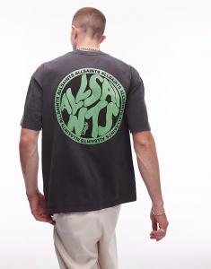 Футболка Allsaints Distortion в выстиранном черном цвете