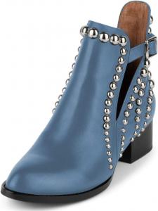 Женские ботильоны FSJ стильные с заклепками, вырезами, закрытым носком, средней массивной квадратной подошвой, боковыми ремешками, размер обуви US 4-15, Blue