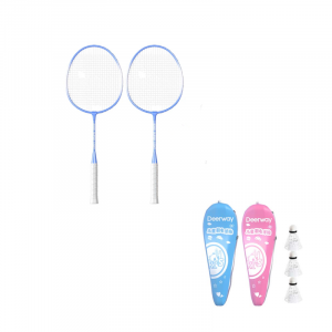 Ракетка для бадминтона Iron Alloy, контроль, универсальная, для защиты, профессиональная, 1U/G5 DEERWAY, teenagers' style[7-12 years old]синий double rackets