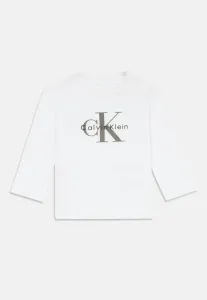 Унисекс топ с длинными рукавами и монограммой Calvin Klein Jeans, Bright White