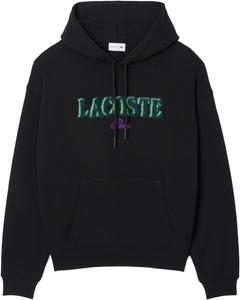 Мужская толстовка Lacoste с логотипом бренда Shaggy. Толстовка с капюшоном, черный