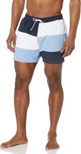 Плавки-шорты BOSS Men's Standard Court Color Block, Night Sky Blue/Bright Alabaster/Soft Blue