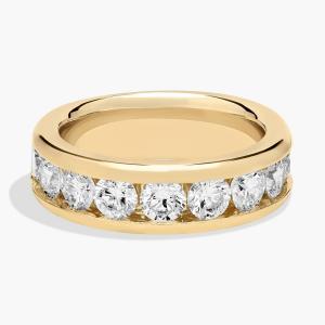 Кольцо с выращенным в лаборатории бриллиантом в канальной оправе из 14-каратного желтого золота (2 карата, два карата - FG / VS2-SI1) Blue Nile