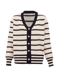 Женский кардиган из шерсти белого/черного цвета usha BLUE LABEL