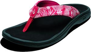 Женские пляжные сандалии OLUKAI Ohana, водонепроницаемые шлепанцы, поддержка свода стопы и комфортная посадка, легкие и прочные, улучшенное сцепление и устойчивость, Lehua Flower/Onyx