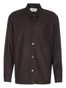 Полосатая рубашка NN07, коричневый