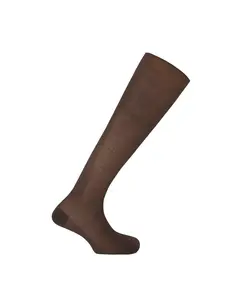 Мужские высокие носки из 100% ребристой шотландской пряжи Сделано в Испании Punto Blanco, коричневый