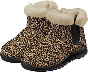 Женские зимние снежные ботинки для женщин, утепленные удобные ботильоны, уличная обувь с противоскользящей подошвой Tomeusey, Leopard