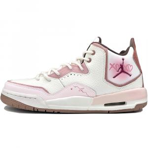 Jordan Детские баскетбольные кроссовки Courtside 23 с противоскользящей подошвой и амортизацией, среднего размера, розовые, белые, унисекс - история любви