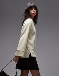 Супермягкая толстовка с разрезом по низу Asos Design, светло-кремовый