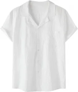 Мужская летняя рубашка Casual Loose Fit с коротким рукавом