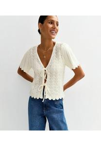 Кардиган New Look TIE FRONT, White