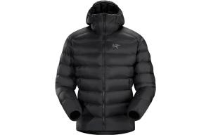 Пуховик мужской Arcteryx с логотипом, черный