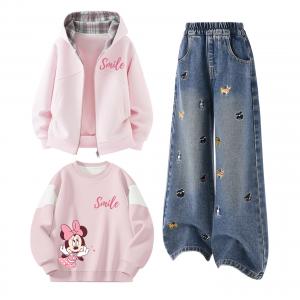 Детский спортивный комплект Casual из 3 предметов Disney, di xiling star k cherry blossom розовый+solid color denim синий+di call smile k cherry blossom розовый