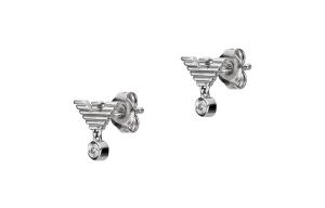 EMPORIO ARMANI Серебряные серьги-гвоздики с цирконом Silver Zircon