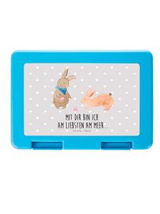 Mr. & Mrs. Panda Контейнер для бенто в форме зайчика с надписью, пастельно-серый