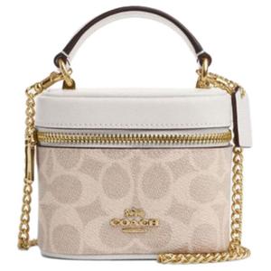 COACH Мини-сумка через плечо из лакированного полотна