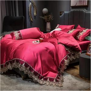 RASRGTRQ Комплект постельного белья темно-зеленый с кружевной вышивкой из мягкого полиэстера