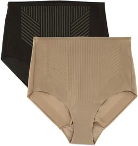 Женские утягивающие трусы-брифы Light Tummy Control, 2532P, упаковка 2 шт. Miraclesuit Shapewear, Stucco/Black