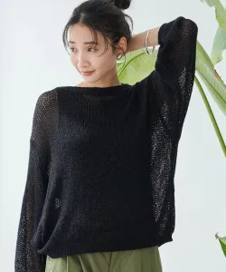 Пуловер из сетчатой тесьмы и ленточной пряжи Coen, цвет Black