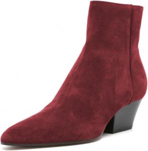 Женские ботильоны FYS с заостренным носком, высокой и устойчивой колодкой, невысоким толстым каблуком, боковой молнией, повседневные обувь для улицы, размеры 4-16 US, Red