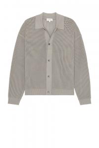 Кардиган из ажурной вязки Frame, cloud grey