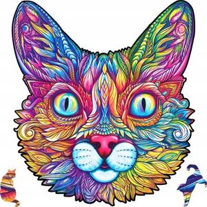 Деревянный пазл для взрослых Красочный кот Pan i Pani Gadżet