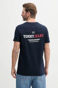 Хлопковая футболка Tommy Jeans, темно-синий