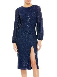 Платье-футляр длиной до колена с пайетками Mac Duggal, цвет Midnight