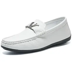 Гоммино Лоферы Мужские Белый/Черный ZULISHI