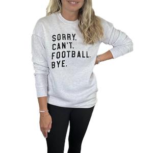 Толстовка с круглым вырезом «Sorry Can't Football Bye», серая Oat Collective, серый