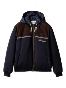 Куртка с капюшоном и кулиской Miu Miu, синий