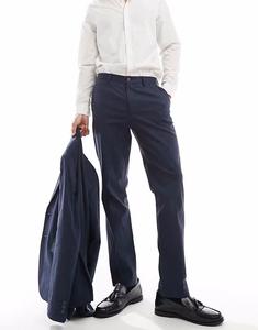 Узкие брюки Premium из смеси льна темно-синего цвета Jack & Jones