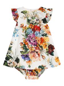 Dolce & Gabbana Kids платье с цветочным принтом, белый