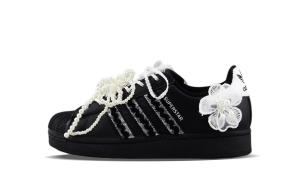 Superstar 2 нескользящие устойчивые к истиранию низкие детские скейтбординг кроссовки white для подростков Adidas Originals, черный