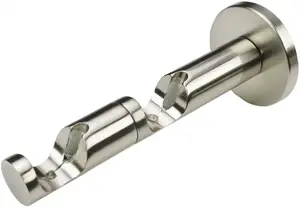 Держатель карниза Liedeco "Комбинированный держатель, держатель 2-х направляющий "Франция"", (1 шт), держатель, держатель для карнизов, трубки 20 мм Длина: 12 см, цвет edelstahlfarben