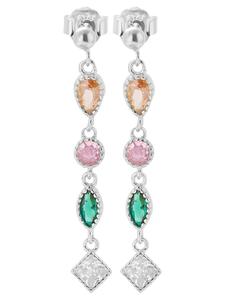 Adeliás Женские серьги - серьги-гвоздики из серебра 925 пробы с кубическим цирконием в серебряной оправе