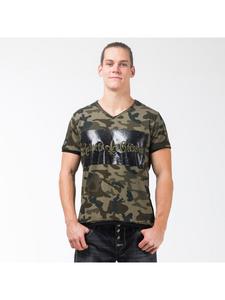 Зеленая камуфляжная футболка Roberto Geissini